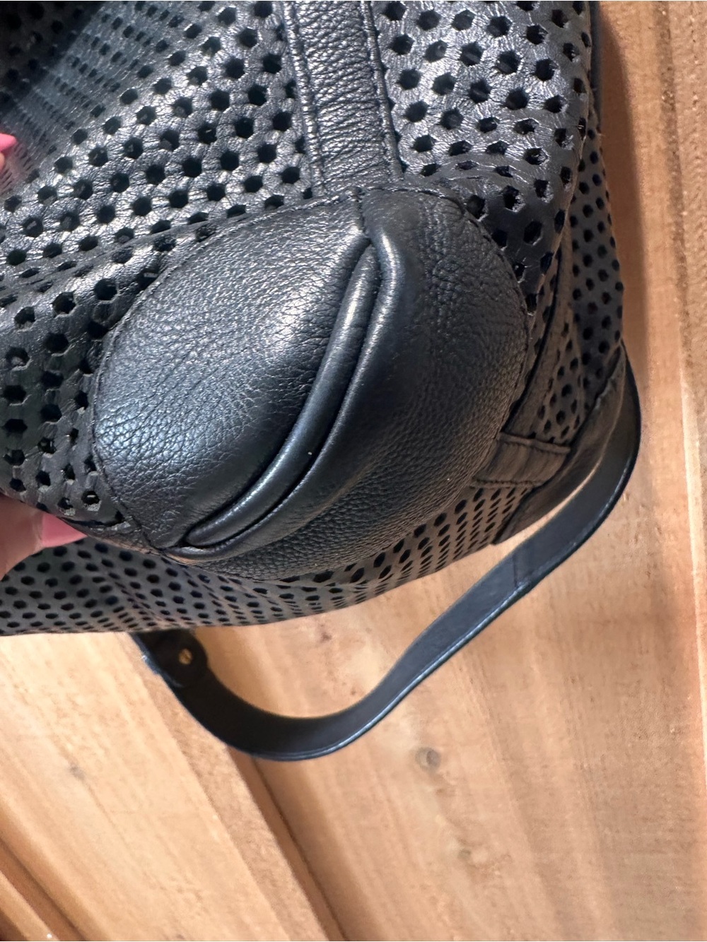 Jerome Dreyfuss Tanguy Black Perforated Leather Shoulder Crossbody Bag - Picture 5 of 15